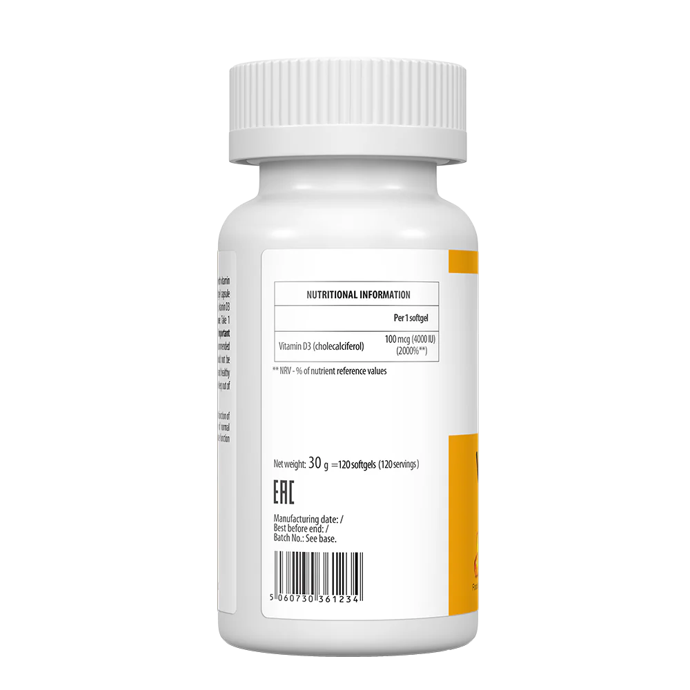 ULTRAVIT Vitamin D3 4000IU 120 Soft Gels
