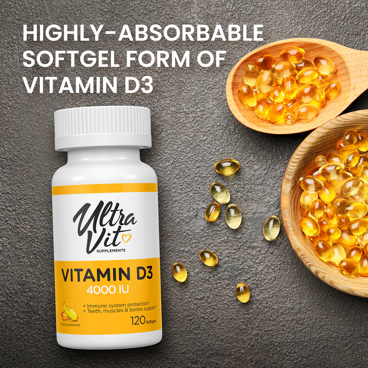 ULTRAVIT Vitamin D3 4000IU 120 Soft Gels